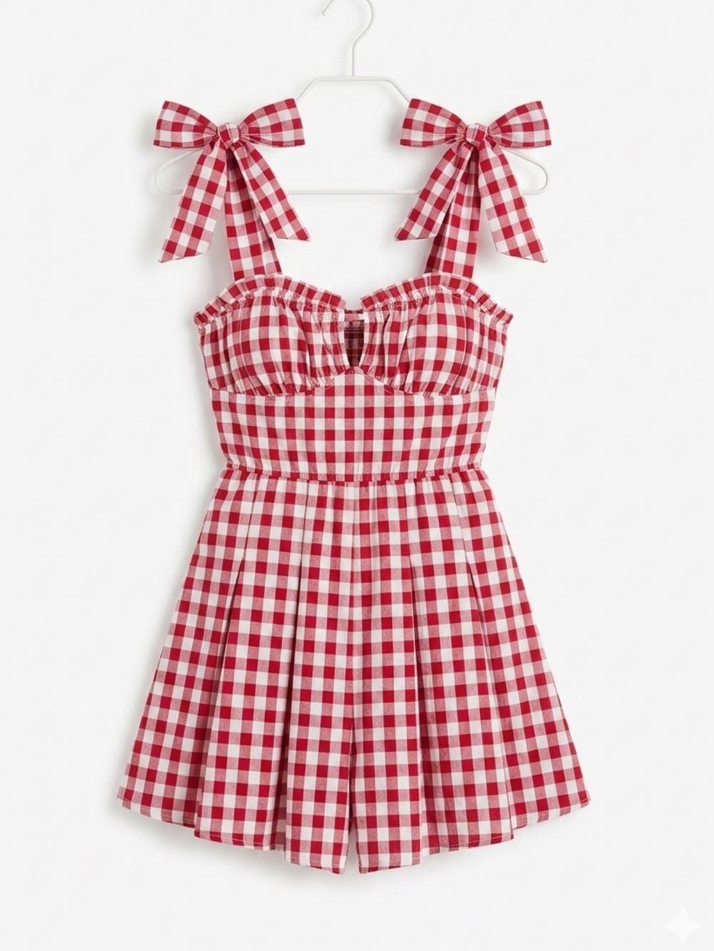 Red Gingham Tie-Strap